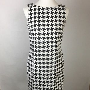 Leslie Lucks Houndstooth Dress Sz 4 Vintage EUC